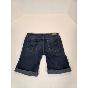 Aeropostale Bermuda Denim Capri Cuffed Dark Wash Jean Shorts‎ Size 4